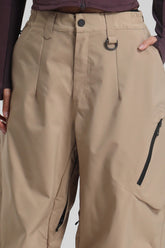 Women's Khaki Lightweight Breathable Baggy Snow Pants